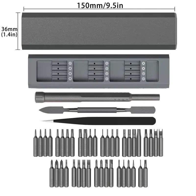 46-IN-1 KOMPAKTES PRÄZISIONSSCHRAUBENDREHER-SET MIT DRUCKAUSWURF