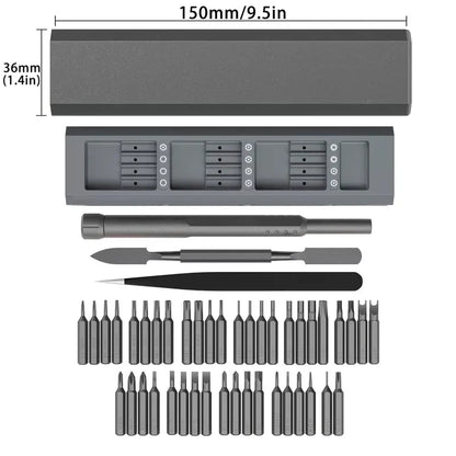 46-IN-1 KOMPAKTES PRÄZISIONSSCHRAUBENDREHER-SET MIT DRUCKAUSWURF