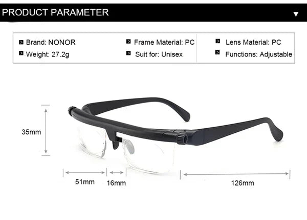 Einstellbare Fern- und Nahbrille