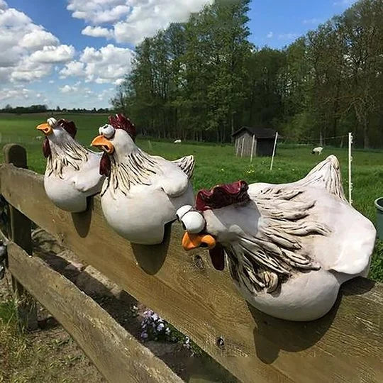 🏡🐔 Lustige Hühner Gartenzaun Dekoration: Bringen Sie Freude in Ihren Garten! 🐔🏡