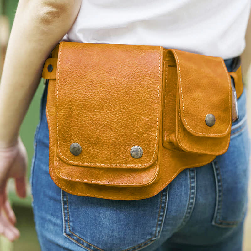 Leder-Gürteltasche für Frauen und Männer, Hüftgürtel-Tasche, Bein- und Oberschenkeltaschen.